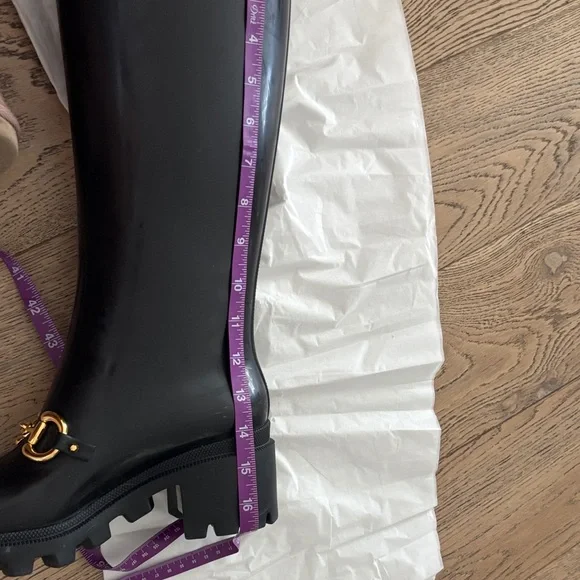Gucci Horsebit Elegant Black Rain Boots - Picture 7 of 12